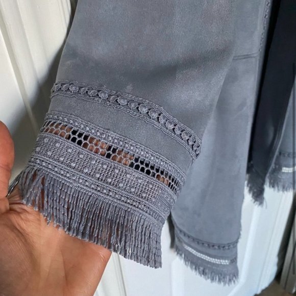 Blue Suede-Like Jacket - Picture 5 of 8